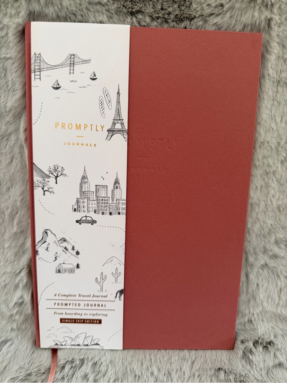 Promptly Travel Journal - rustly brown / red hard cover new